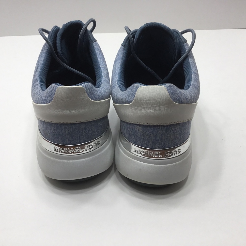 Michael Kors Blue Sneakers for Women, Leather Accents, Silver Logo, 8M EUC - Picture 3 of 9